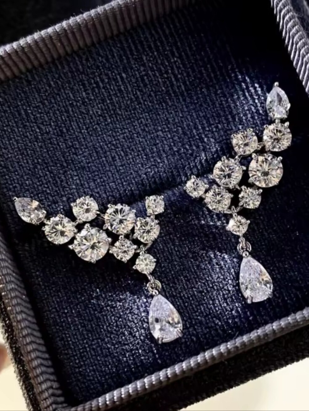 White Rhodium Crystal Earrings - Picture 4 of 5